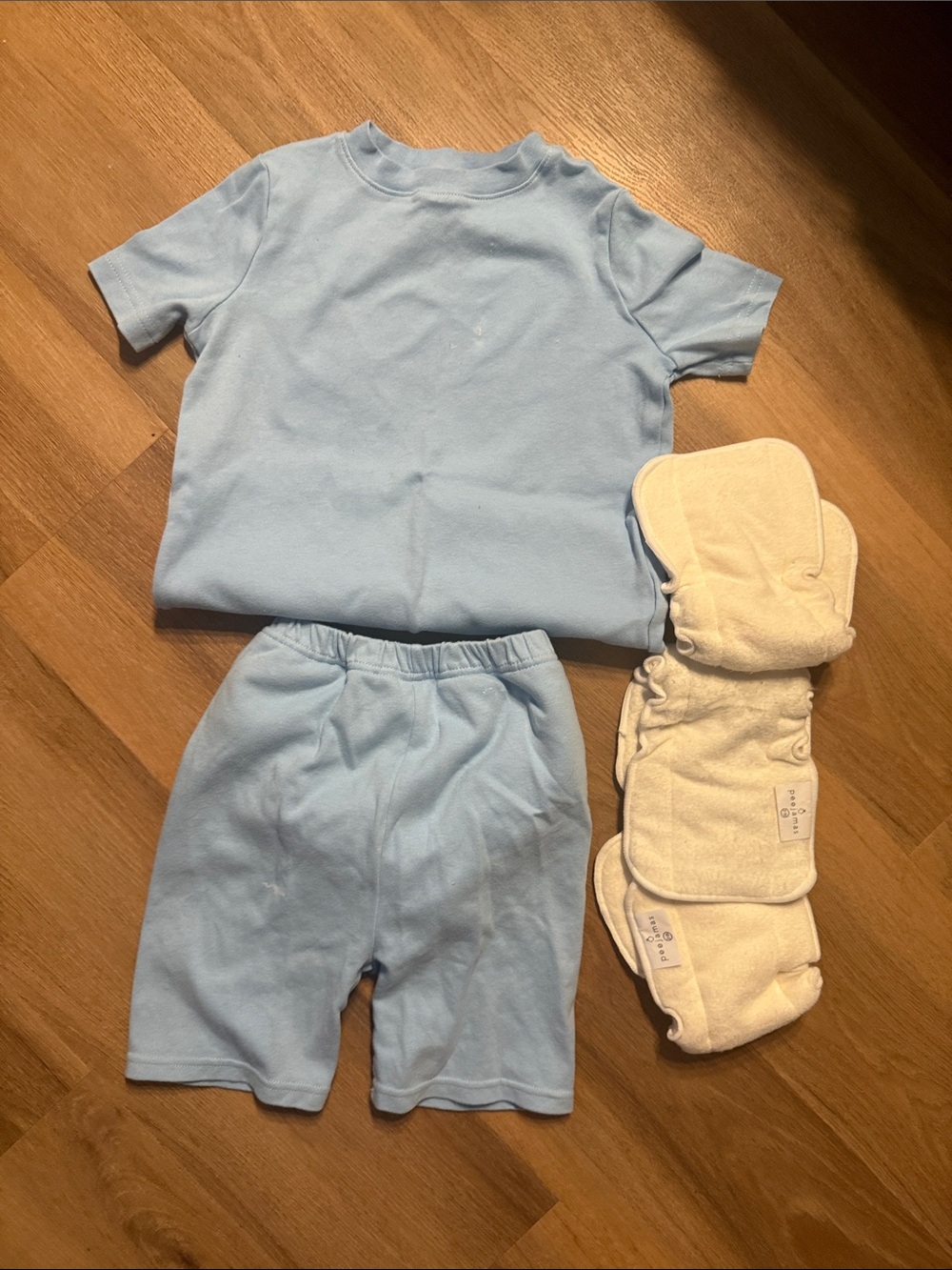 Kids Potty training Pajama Set in Light Blue - Soft Cotton